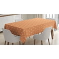 thumbnail image 1 of Ambesonne Vintage Tablecloth Rectangular Table Cover, Polka Dot on Lace Mesh, 60"x84", Pale Orange and White, 1 of 4