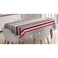 thumbnail image 1 of Ambesonne Vintage Tablecloth Rectangular Table Cover, Retro Abstract Lines, 52"x70", Vermilion and Pale Grey, 1 of 3