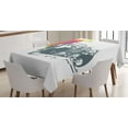 thumbnail image 1 of Ambesonne Vintage Tablecloth Rectangular Table Cover, Retro Pop Classic Car, 60"x84", Lime Green Slate Blue, 1 of 4
