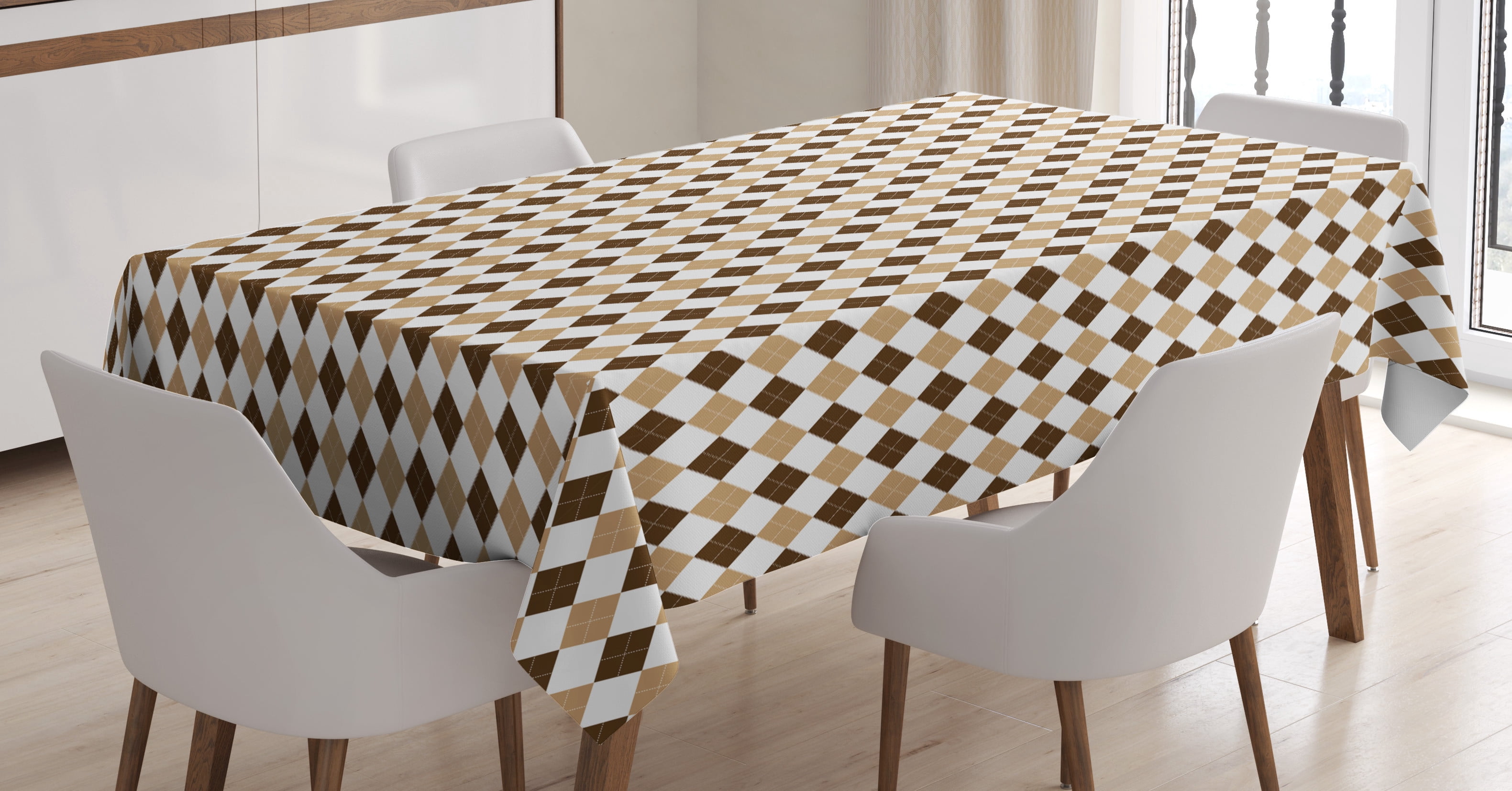 Ambesonne Vintage Tablecloth Rectangular Table Cover, Simplistic Argyle ...