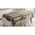 thumbnail image 1 of Ambesonne Vintage Tablecloth Rectangular Table Cover, Vertical Rustic Planks, 60"x90", Brown White, 1 of 4