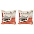 thumbnail image 1 of Ambesonne Vintage Throw Pillow Cover 2 Pack, 70s Party, 16", Multicolor, 1 of 2