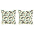 thumbnail image 1 of Ambesonne Vintage Throw Pillow Cover 2 Pack, Abstract Ornate Flower, 18", Seafoam Brown Green, 1 of 2