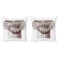 thumbnail image 1 of Ambesonne Vintage Throw Pillow Cover 2 Pack, Antique Column Roman, 20", Burgundy and White, 1 of 5
