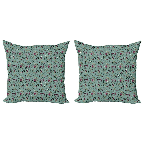Ambesonne Vintage Throw Pillow Cover 2 Pack, Antique Ornate Spring, 24", Multicolor