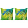 thumbnail image 1 of Ambesonne Vintage Throw Pillow Cover 2 Pack, Blue Dragonfly on Green, 20", Pale Green Brown, 1 of 7