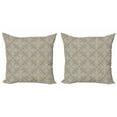 thumbnail image 1 of Ambesonne Vintage Throw Pillow Cover 2 Pack, Floral Byzantine Damask, 24", Taupe and Beige, 1 of 2