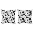 thumbnail image 1 of Ambesonne Vintage Throw Pillow Cover 2 Pack, Flowers Bridal Floral, 24", White Black, 1 of 2