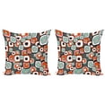 thumbnail image 1 of Ambesonne Vintage Throw Pillow Cover 2 Pack, Funk Lava Flowers Forms, 20", Pale Pink Orange, 1 of 2