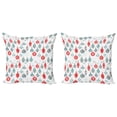 thumbnail image 1 of Ambesonne Vintage Throw Pillow Cover 2 Pack, Joyful Xmas Pattern, 24", Blue Red, 1 of 2