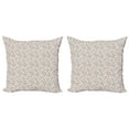 thumbnail image 1 of Ambesonne Vintage Throw Pillow Cover 2 Pack, Nostalgic Pastel Flowers, 20", Grey Yellow Pale Pink, 1 of 2