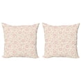 thumbnail image 1 of Ambesonne Vintage Throw Pillow Cover 2 Pack, Old Fashioned Floral, 20", Rose Pale Green White, 1 of 2
