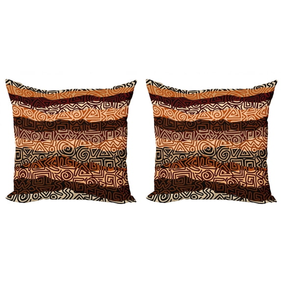 Ambesonne Vintage Throw Pillow Cover 2 Pack, Strikes Pattern, 16", Multicolor