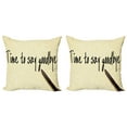 thumbnail image 1 of Ambesonne Vintage Throw Pillow Cover 2 Pack, Time to Goodbye, 18", Pale Yellow Black, 1 of 7