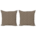 thumbnail image 1 of Ambesonne Vintage Throw Pillow Cover 2 Pack, Victorian Damask Tulip, 20", Dark Taupe Beige, 1 of 2