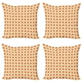 thumbnail image 1 of Ambesonne Vintage Throw Pillow Cover 4 Pack, 70s Boho Geometric, 18", Orange Cream, 1 of 6