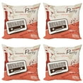 thumbnail image 1 of Ambesonne Vintage Throw Pillow Cover 4 Pack, 70s Party, 18", Multicolor, 1 of 7