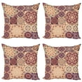 thumbnail image 1 of Ambesonne Vintage Throw Pillow Cover 4 Pack, Antique Morroccan Art, 16", Dried Rose Ivory, 1 of 5