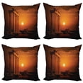 thumbnail image 1 of Ambesonne Vintage Throw Pillow Cover 4 Pack, Antique Style Monument, 16", Orange and White, 1 of 5