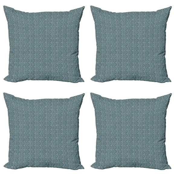 Ambesonne Vintage Throw Pillow Cover 4 Pack, Arrow Motifs with Lines, 16", Dark Teal Eggshell