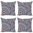 thumbnail image 1 of Ambesonne Vintage Throw Pillow Cover 4 Pack, Circular Floral, 16", Multicolor, 1 of 5