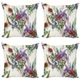 thumbnail image 1 of Ambesonne Vintage Throw Pillow Cover 4 Pack, Colorful Floral Bouquet, 20", Cream Multicolor, 1 of 5