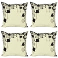thumbnail image 1 of Ambesonne Vintage Throw Pillow Cover 4 Pack, Diamonds Forks Spoons, 18", Avocado Green Black, 1 of 6