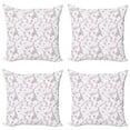 thumbnail image 1 of Ambesonne Vintage Throw Pillow Cover 4 Pack, Eiffel Tower and Flower, 20", Pale Blue Pink and White, 1 of 2