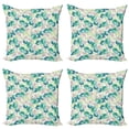 thumbnail image 1 of Ambesonne Vintage Throw Pillow Cover 4 Pack, Flora Pattern with Rose, 24", Turquoise Beige Green, 1 of 7