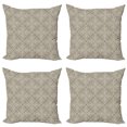 thumbnail image 1 of Ambesonne Vintage Throw Pillow Cover 4 Pack, Floral Byzantine Damask, 16", Taupe and Beige, 1 of 2