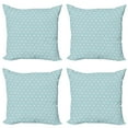 thumbnail image 1 of Ambesonne Vintage Throw Pillow Cover 4 Pack, Geometrical Floral Motif, 24", Pale Blue and Pearl, 1 of 2