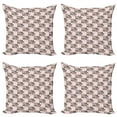 thumbnail image 1 of Ambesonne Vintage Throw Pillow Cover 4 Pack, Grunge Engraved Peonies, 24", Pale Pink and White, 1 of 2