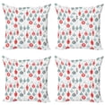thumbnail image 1 of Ambesonne Vintage Throw Pillow Cover 4 Pack, Joyful Xmas Pattern, 20", Blue Red, 1 of 5