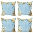 thumbnail image 1 of Ambesonne Vintage Throw Pillow Cover 4 Pack, Maritime Beach Shell, 18", Pale Blue Ivory, 1 of 6