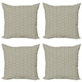 thumbnail image 1 of Ambesonne Vintage Throw Pillow Cover 4 Pack, Medieval Flowers Swirls, 16", Tan White, 1 of 2