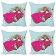 thumbnail image 1 of Ambesonne Vintage Throw Pillow Cover 4 Pack, Old Car Cartoon Style, 24", Pale Blue Hot Pink, 1 of 6