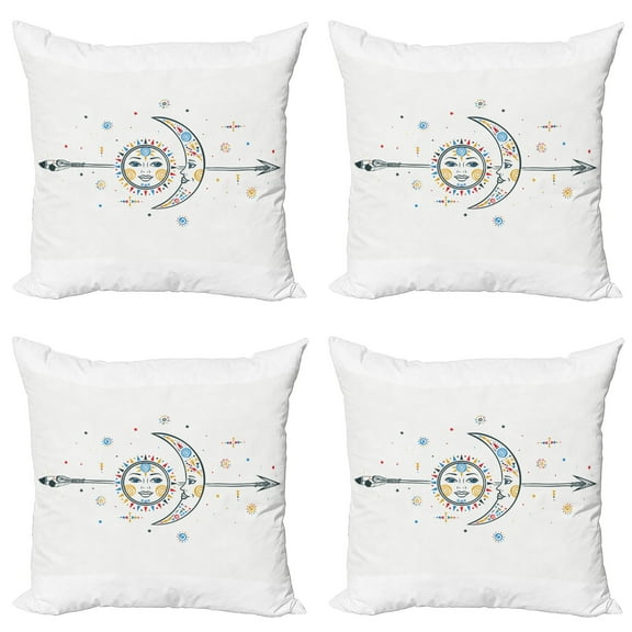 Ambesonne Vintage Throw Pillow Cover 4 Pack, Ornaments Art, 18", Multicolor