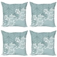 thumbnail image 1 of Ambesonne Vintage Throw Pillow Cover 4 Pack, Retro Floral Ivy Swirls, 18", Slate Blue Pale Blue, 1 of 6