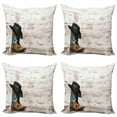 thumbnail image 1 of Ambesonne Vintage Throw Pillow Cover 4 Pack, Rodeo Cowboy Grunge Hat, 18", Black Brown, 1 of 6