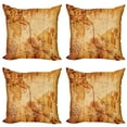 thumbnail image 1 of Ambesonne Vintage Throw Pillow Cover 4 Pack, Treasure Map Compass, 20", Tan, 1 of 5
