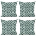 thumbnail image 1 of Ambesonne Vintage Throw Pillow Cover 4 Pack, Victorian Leaf Pattern, 20", Sage Green Dark Blue, 1 of 5