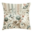 thumbnail image 1 of Ambesonne Vintage Throw Pillow Cushion Cover, Soft Color Floral Nostalgia, 24" X 24", Eggshell Pale Slate Blue, 1 of 2