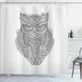 thumbnail image 1 of Ambesonne Vintage Tribal Shower Curtain, Zentangle Owl, 69"Wx84"L, Coconut Charcoal Grey, 1 of 4