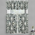 thumbnail image 1 of Ambesonne Vintage Valance & Curtain 3 Pcs Set, Renaissance Lattice Swirls, 55"x24", Dark Blue Grey and Dimgray, 1 of 7
