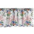 thumbnail image 1 of Ambesonne Vintage Valance Pack of 2, Bluebirds Rhododendron Art, 54"X18", Fern Green Rose and Blush, 1 of 4