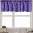 thumbnail image 1 of Ambesonne Vintage Valance Pack of 2, Curvy Classic Leafy Motifs, 54"X18", Purple and Azure Blue, 1 of 5