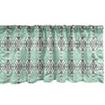 thumbnail image 1 of Ambesonne Vintage Valance Pack of 2, Floral Squares Retro Art, 42"X18", Almond Green and Dark Grey, 1 of 3