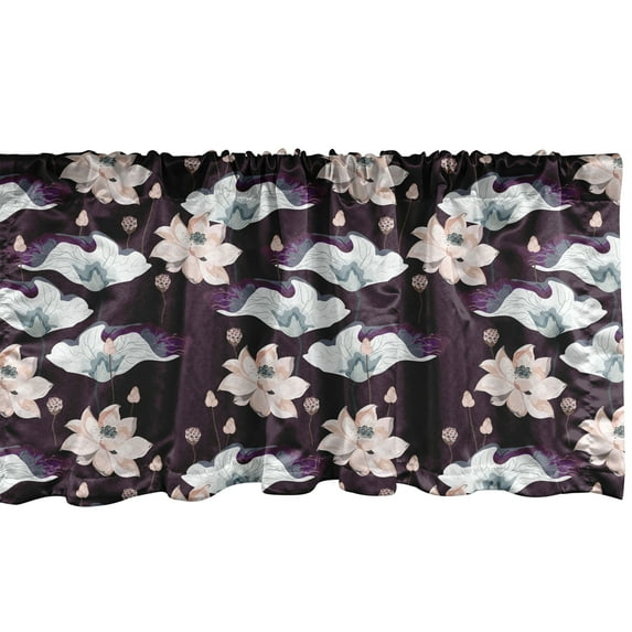 Ambesonne Vintage Valance Pack of 2, Floral Wild Boho Flowers, 42"X18", Dark Maroon and Pale Salmon