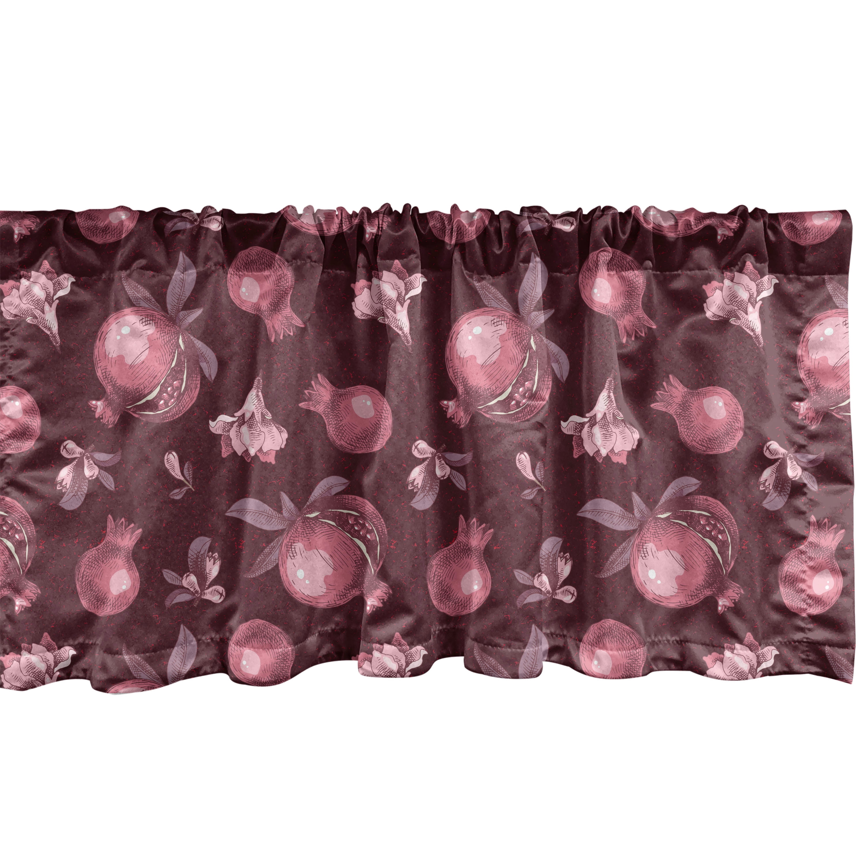 Ambesonne Vintage Valance Pack of 2, Pomegranates Sketch Design, 42"X18