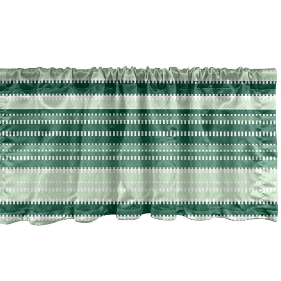 Ambesonne Vintage Valance Pack of 2, Rectangle Like Lines Art, 42"X12", Forest Green Pale Teal